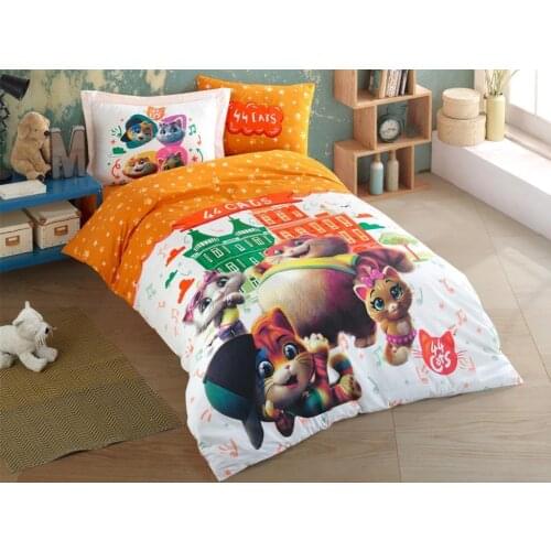 Cats Style Children Duvet cover set Orange