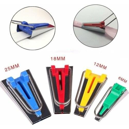 Set of 4 Fabric Bias Tape Maker Binding Tool Quilting Sewing Guide Strip Kit