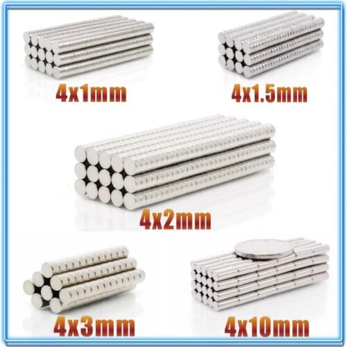 100~500Pcs Mini Small N35 Round Magnet 4x1 4x1.5 4x2 4x3 4x10 Neodymium Magnet Permanent NdFeB Super Strong Powerful Magnets 4*2