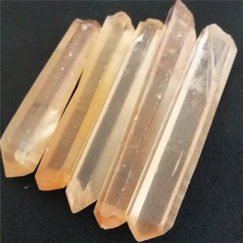 5pcs New Clear Healing Crystal Stone Quartz Single Natural Clear Column Decoration Pointed Collectables DIY Craft Random Size