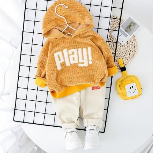 New Baby Boys Set Spring Autumn Kid Clothes 1 2 3 4 Year Kid Boy Girl Casual Hood2020The Newed Clothes For Boy Girl Clothing Set