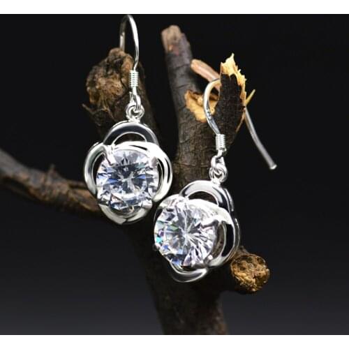 SALE Drop Earrings Yupoo Women Silver Color Clear Zircon Fashion Jewelry Lady Elegant Accessories Female New Design