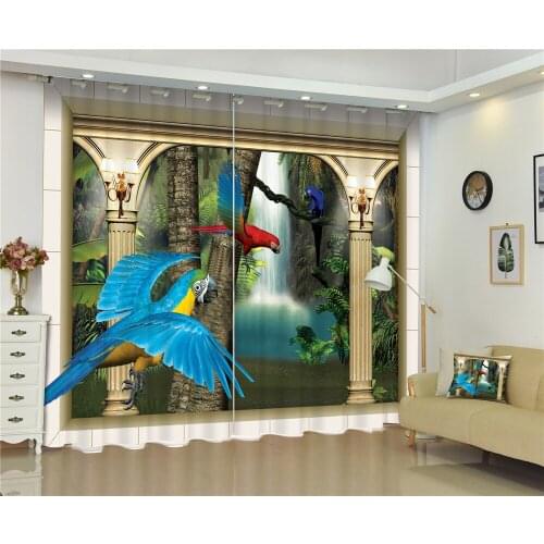 Blue Bird nest forest Luxury Blackout 3D Curtain For Living Room kids Bedroom Drapes Cortinas Rideaux Customized size pillowcase