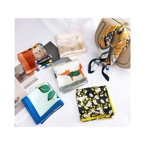 53*53cm New Style All-match Korean-Style Small Square Scarf Small Silk Scarf Womens Scarf Variety Professional Scarf