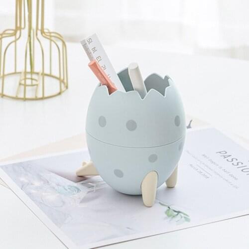 Cute dinosaur egg pen holder office desk stationery storage box household simple student penholder finishing box