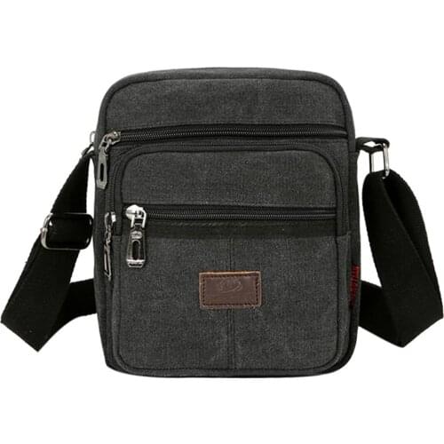 2020 Canvas Crossbody Shoulder Bag for Men Zipper Casual Travel Male Messenger Pack Fashion Small Bag For Man
