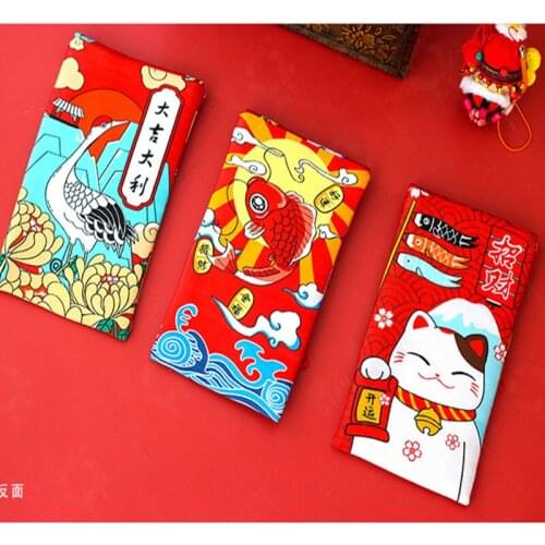 Cross Stitch Lucky Cat Koi Finished Cartoon Red Envelope Embroidery Storage Wallet Lucky Bag Talisman Exquisite Home Decoration