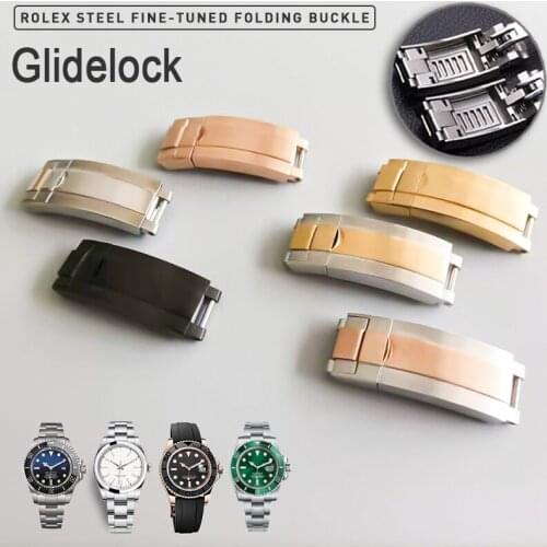 Stainless Steel Oysterlock Clasp Fine-tuning Pull Button 16mm Clasp glidelock Buckle Fit For Rolex Oyster DAYTONA SUBMARINER GMT