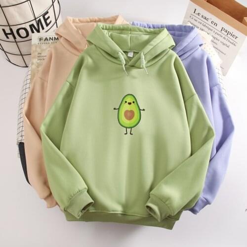Ladies Hoodie Avocado Graphic Aesthetic Clothes Oversized Sweatshirt Casual Pullover Top Women Winter Hoodies for Teenager Girls
