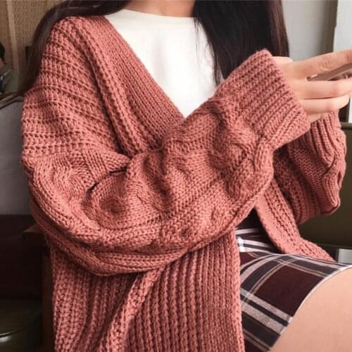 Cardigan Autumn Winter Women Long Sleeve Twisted Knitted Coat Open Front Sweater Cardigan свитер женский pull femme 2020