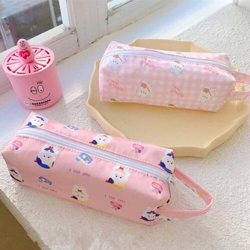 1pc Kawaii Waterproof Cartoon Animal Pen Bag Cute Large Capacity Pencil Cases Student Stationery School Office Supplies