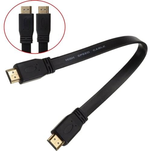30cm HDMI-compatible Flat Extension Cable Male to Male Durable HDMI-compatible Cable Ethernet 1080p for Audio Video HDTV TV PS3