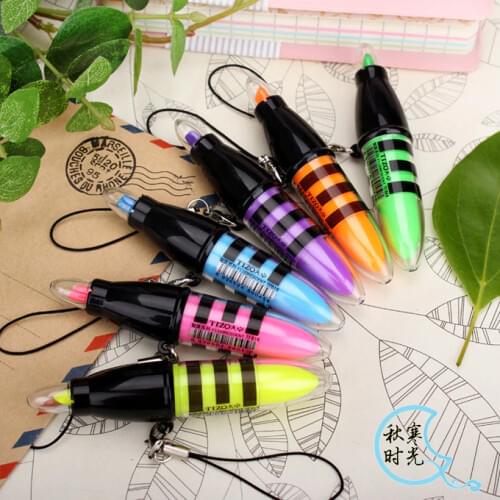 6 colors/a lot Creative Stationery Cute Mini bee Highlighter markers Colorful pen novelty products 270