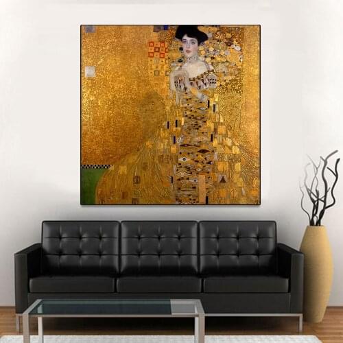 An Abstract Print Oil Painting of Adele Bloch-bauers Portrait Painting Printed Murals Wall Pictures for Living Room Draw Core