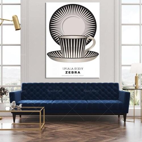 Affiche décorative - Upsala Ekeby Scandinavian Design Wall Art, Mid Century Modern Kitchen Print, Affiche design Minimalist Ret