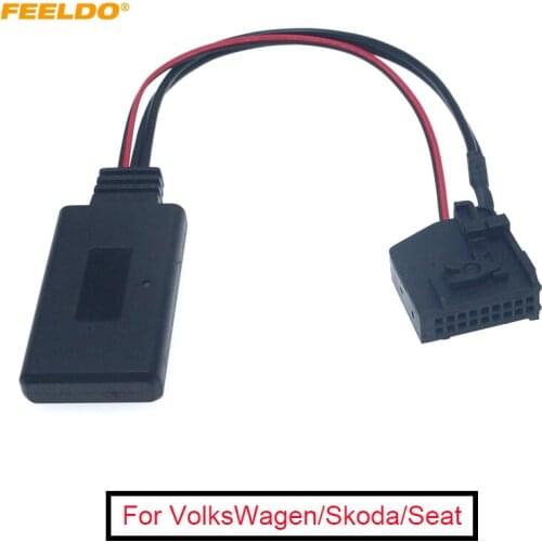 Car Wireless Bluetooth Aux Receiver Cable Adapter for VolksWagen Skoda Seat MFD2 RNS2 Radio Stereo Audio Input 18Pin Connector