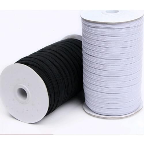 1 Roll Elastic Bands White and Black 3/5/8/10/12/mm Polyester Elastic Bands for Clothes Garment Sewing Accessories