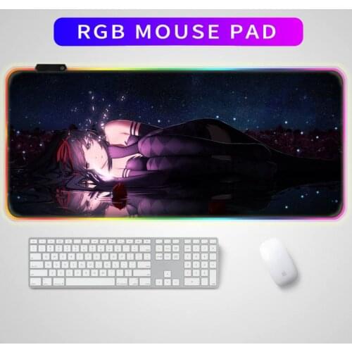 Puella Magi Madoka Magica RGB Gaming Anime Large Mouse Pad Computer Gamer Mousepad Rubber No-slip Mat PC Laptop Keyboard Desk