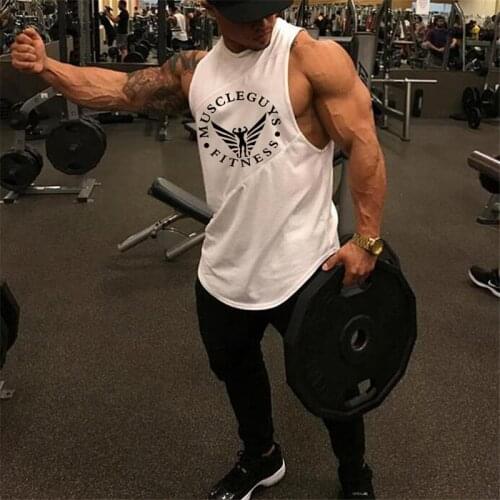 Muscleguys Brand Fashion Soft Mens gymnasium Tank Tops Low Cut Armholes Sexy Mens Top Tees Xman Muscle Mans Fitness Vest