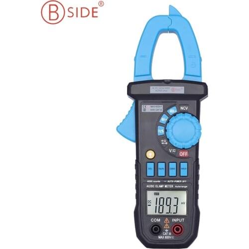 BSIDE ACM03 PLUS Digital Clamp Multimeter DC AC 400A Current Ammeter Capacitance NCV Ohm Resistance Tester With LCD Display