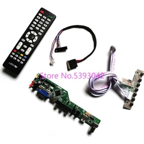 KIT fit LP156WH4 (TL)(D1)/(TL)(D2)/(TL)(N1)/(TL)(N2)/(TL)(N3) LCD 40-Pin VGA+AV Remote 1366*768 LVDS TV control drive board