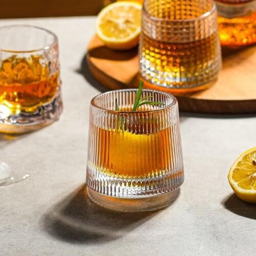 Tumbler Whiskey Spinning Rocking Thick Glass Lead-free Transparent Crystal Beer Wine Cocktail Vodka Cup Drinkware Bar Gifts