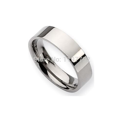6mm comfort fit custom USA size 4.5 to 15 mens fashion jewelry titanium steel rings wedding band