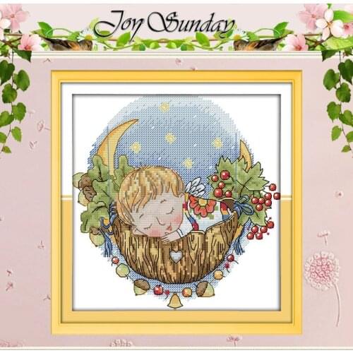 The moon lullaby boy baby Counted Cross Stitch 11CT 14CT Cross Stitch Set Wholesale Cross-stitch Kit Embroidery Needlework