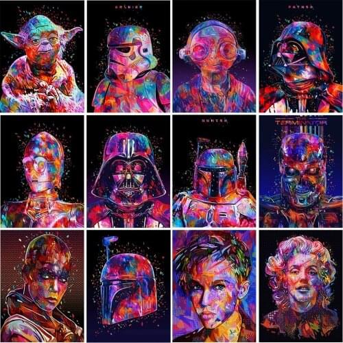 Disney 5D DIY Diamond Painting Color Helmet, Alien Cartoon Character Cross Stitch Kit Inlaid Diamond Mosaic Decorative Painting