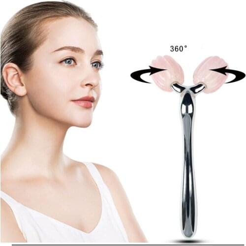 Jade Powder Crystal 3D Single Head Roller Rotating Facial Nose Massager Beauty Skin Care Physiotherapy Wrinkle Spa