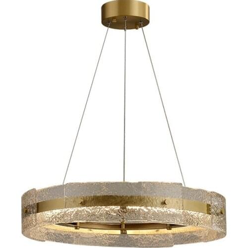 New gold chandelier modern living lighting AC110V 220V round dining room bedroom lights