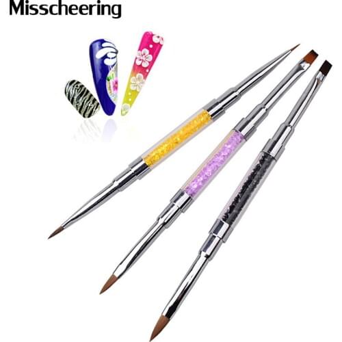New 1pcs Professional Acrylic UV Gel Crystal Rhinestone Flat Paiting Drawing Lines Brush Pen DIY Salon Nail Tools
