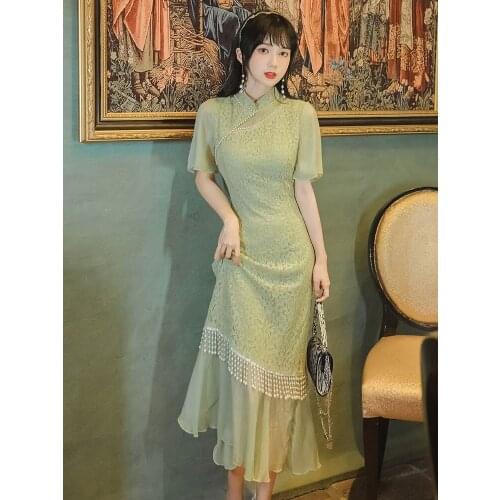 Original will spot the wizard of oz pearl stitching virescent improved cheongsam pricing