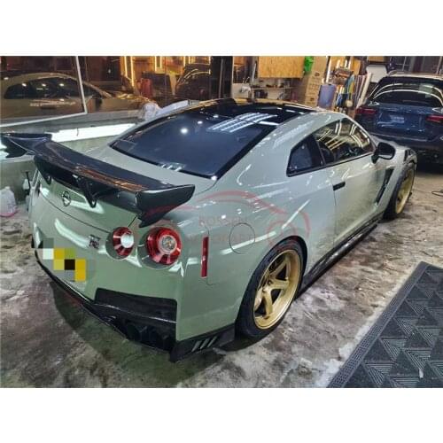 Applicable to Nissan GTR R35 carbon fiber perforated rear wing, fixed wing, spoiler, auto parts