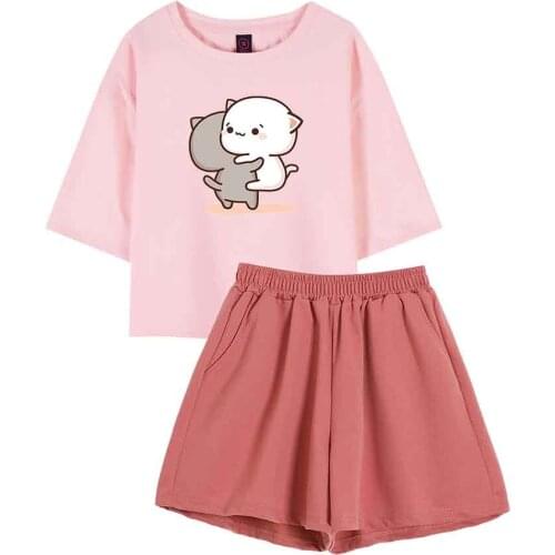Cute Bear Pajamas for Women Summer Nightwear Women Set Cotton 2 Piece Lounge Sets for Female Sleepwear Set Kawaii Clothes Suit