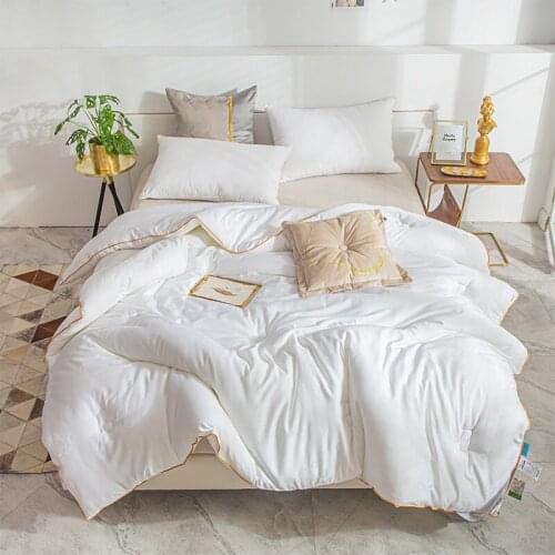 Chrysalis protein fiber Duvets Quilt Thickening Winter Comforters 100% Cotton Cover King Queen Twin Size