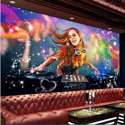 Beibehang Custom Wallpaper Cool KTV Nightclub Bar Sexy Beauty Tooling Background Wall Decorative Painting