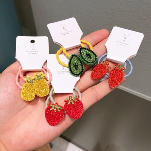 2pcs/lot Fruit Quicksand Kids Children Headwear Baby Cartoon Headdress Elastic Hair Bands Girls Accessories