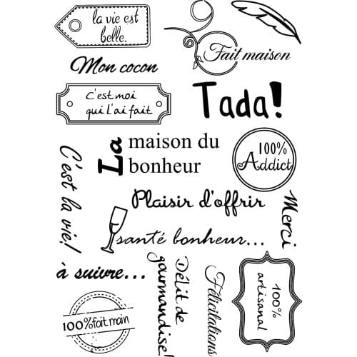 French words Transparent Clear Silicone Stamps for DIY Scrapbooking/Card Making/Kids Christmas Fun Decoration Supplies A1009