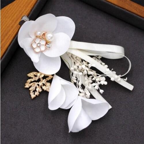 Yarn Flower Barrettes Resin White Foral Hair Clip Barrette Cute prom Hairpin Headwear Accessories Gift For Woman Girls