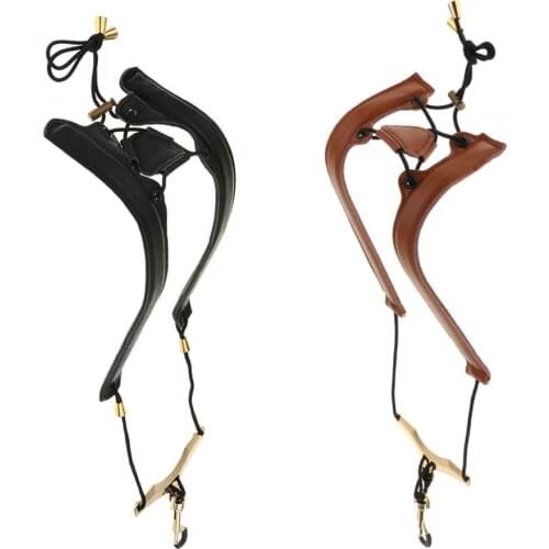 Adjustable Saxophone Leather Shoulder Neck Strap for Sax Players