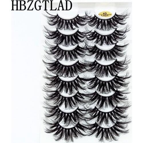 NEW 8 Pairs 25mm 3D Mink Natural Wispy False Eyelashes Dramatic Volume Fake Lashes long Makeup Eyelash Extension Silk eyelashes