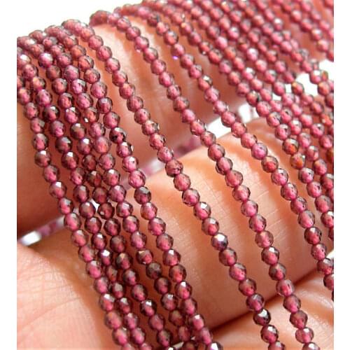 Natural Garnet Beads Micro Faceted Beads 2mm 3mm 4mm Faceted Gem Spacer Beads,Small Tiny Beads for jewelry,1string of 15.5"