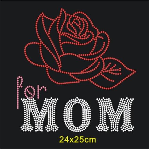 SINUAN Hotfix Motif Custom Strass Crystal Mothers Day Motif Rhinestone Heat Transfers For Clothes Craft Rhinestones Applique