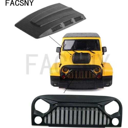 RC Car Air Inlet Grille Front Face Engine Hood for 1/10 RC Crawler Axial SCX10 90046 Jeep Wrangler Rubicon Body Shell