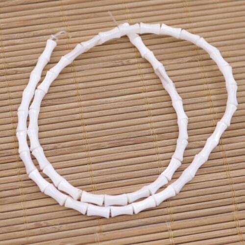 4mmX8mm bamboo Shape Natural White Shell Mother of Pearl 15" Jewelry Making DIY