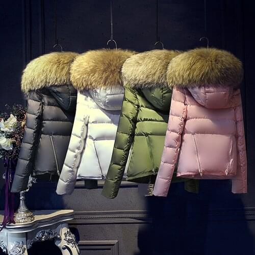 2021 Winter Jacket Women Down jackets Real fur Hooded down coat Womens short outerwear Thicken 90%Duck down coats parka