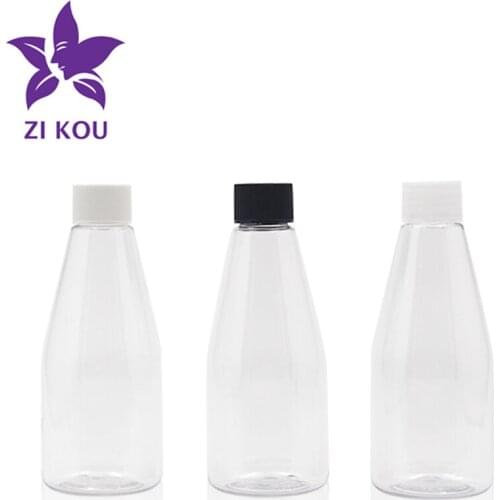 1pcs/lot Free Shipping 200ml PET Plastic Flip Top Cap For Conical Empty Transparent Cosmetics Refillable Squeeze Bottle