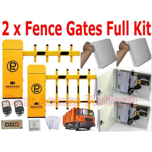 1 Order=2 pcs of Fence Gates Arm Car Park System Parking Barrier gate kit for Vehicle Entry+Exit Access controller PC Software
