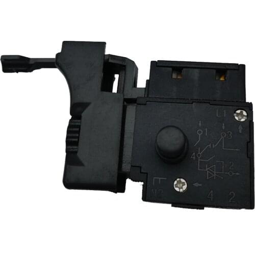 2pcs 250VAC 4A SPST Speed Control Trigger Knob Switch for Electric Drill FA2-4/1BEK, Power Tool Replacement Parts, Black